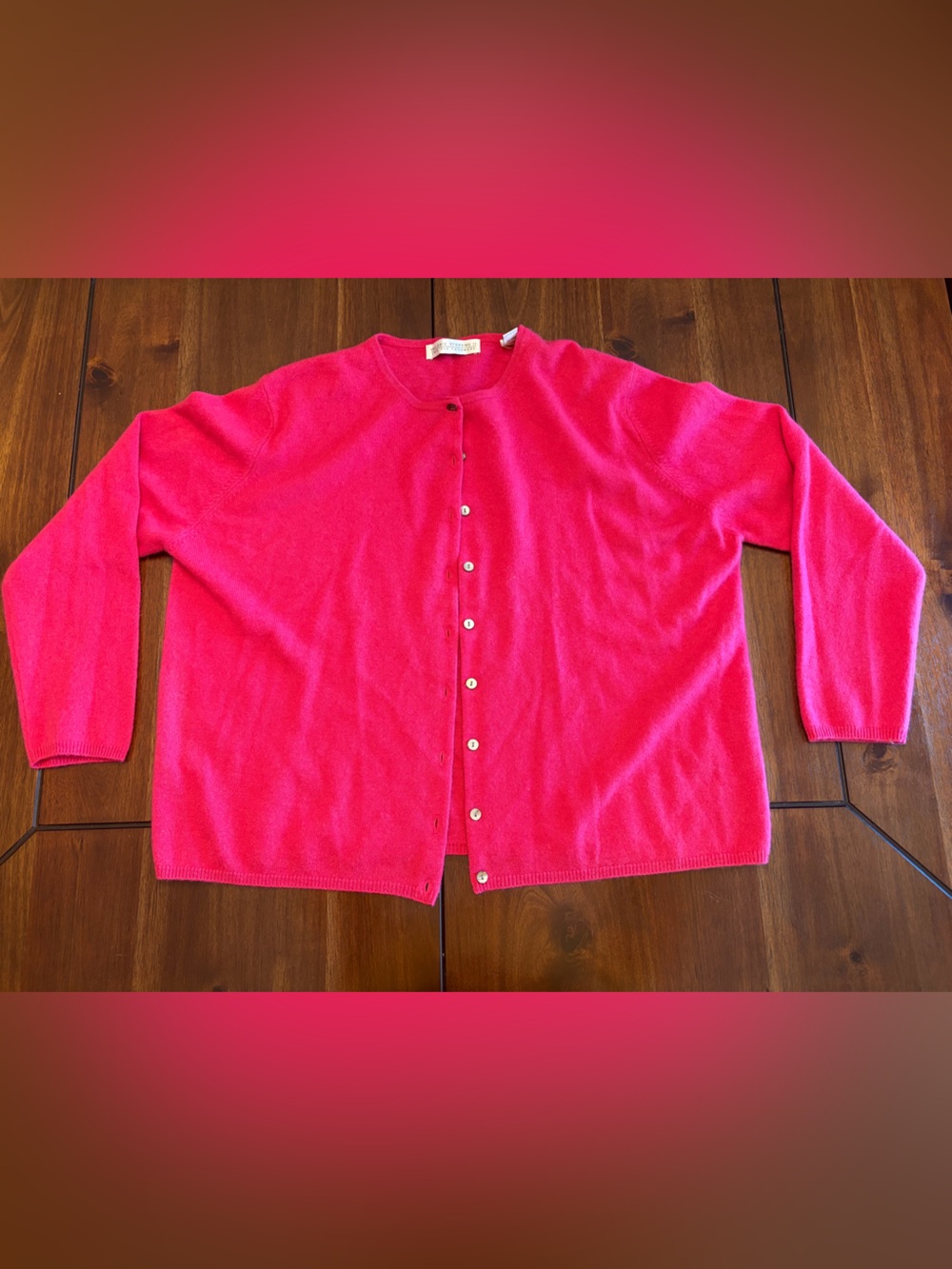 Valerie Stevens Fuchsia Cashmere Cardigan